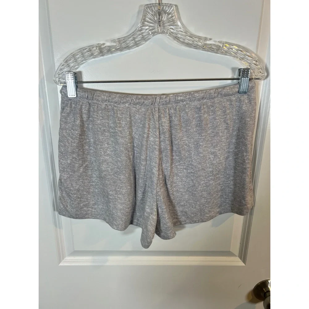 C&C California Womens Lounge Shorts‎ Heathered Drawstring Gray Large